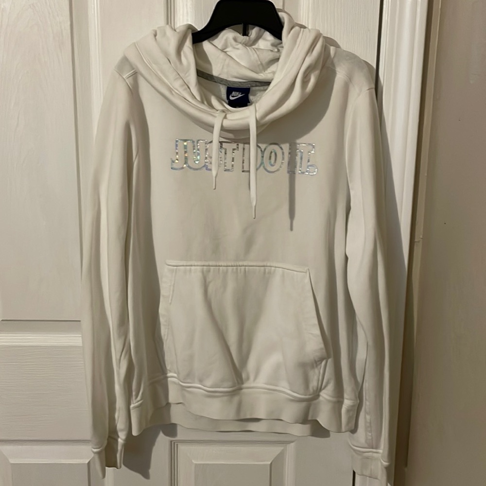 Nike Women’s White Hoodie with Silver Logo